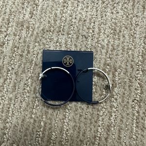 Tory Burch dipped pierced hoop earrings